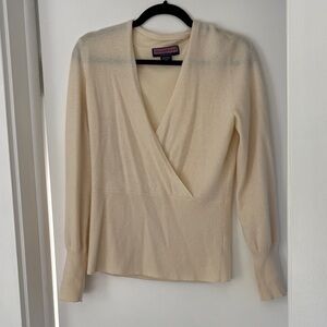 Vineyard Vines Ivory Wrap V-Neck Sweater